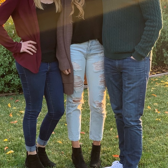 H&M & Denim Distressed Ripped Boyfriend Jeans Light Wash Size 26 - Picture 2 of 8